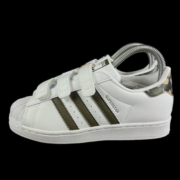 Adidas Superstar CF C White Olive Camo Shoes HQ4285 Youth Sizes 11 - 3 - Picture 3 of 9